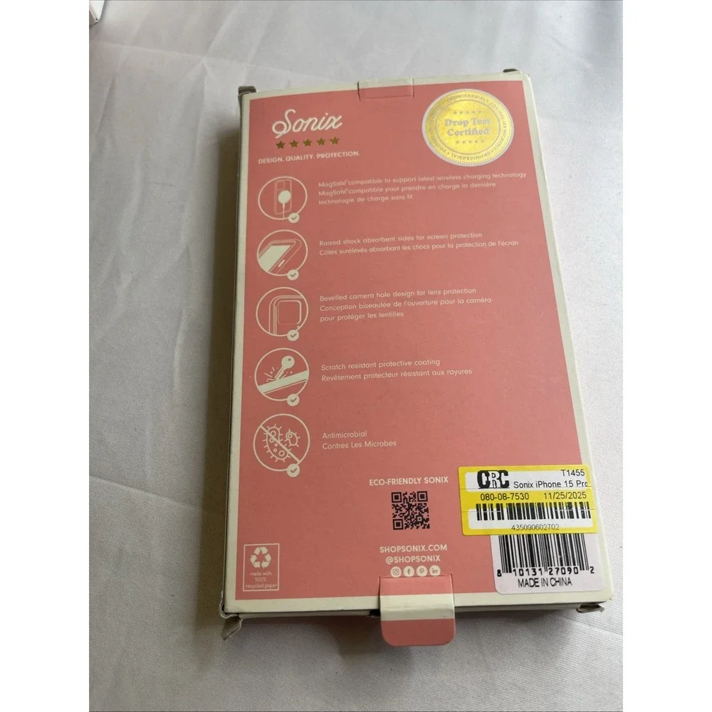 New Nib Sonix Clear Phone Case Red Glitter Cherries Cherry For iPhone 15 Pro